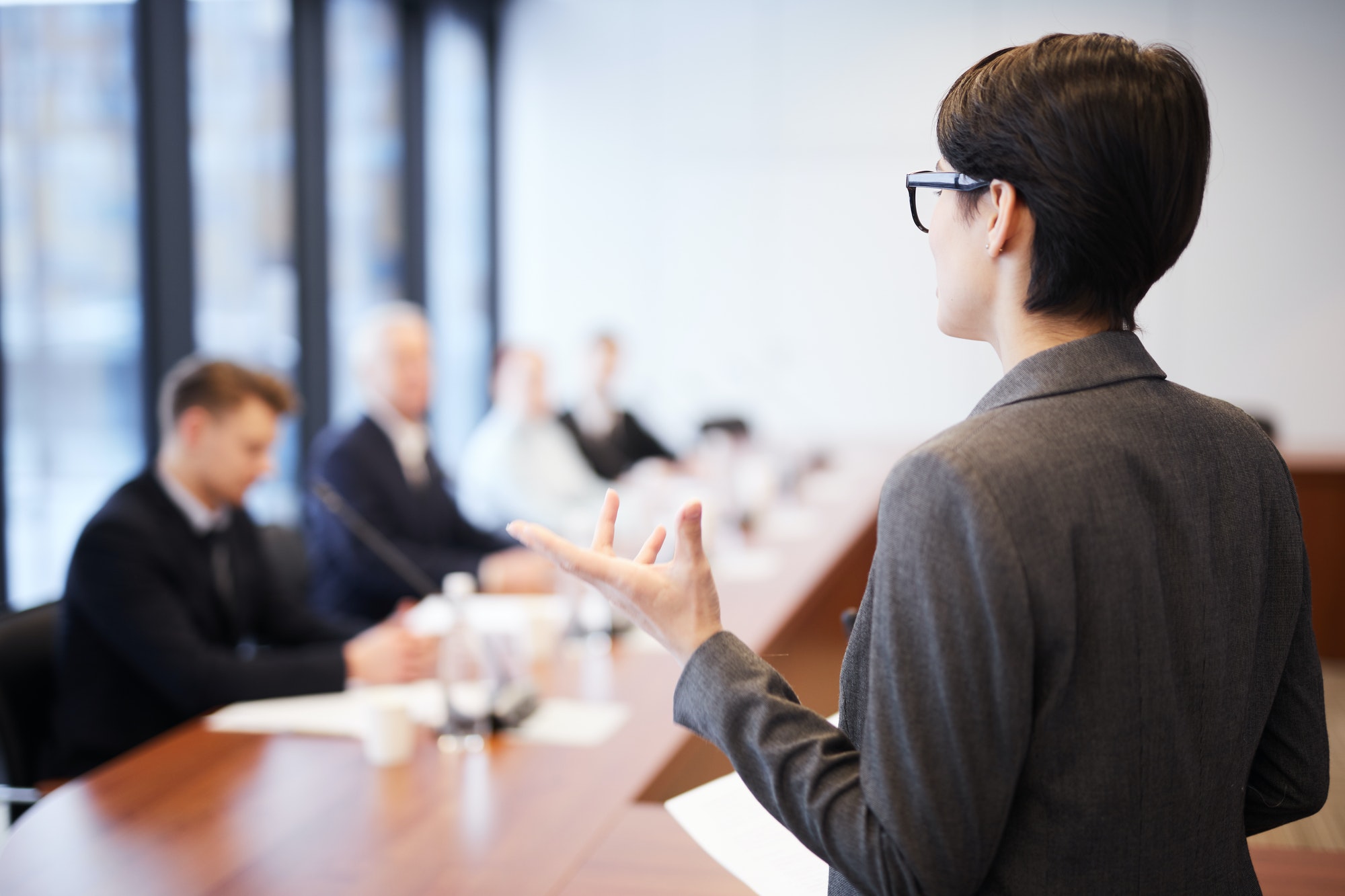 Business Student Giving Presentation